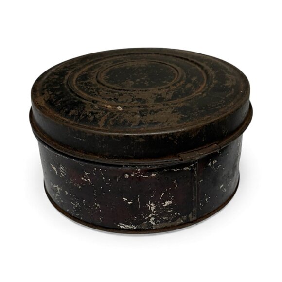 Primitive Antique 1800s Round Spice Tin with 4 Canisters - Picture 16 of 17